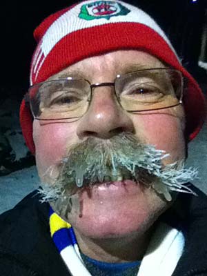 The dangers of arctic weather conditions for the handlebar moustache