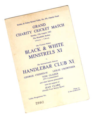 Cricket match programme