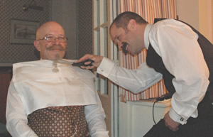 Alan Rockliffe receives the kindest cut
