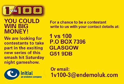 Endemol searches for 1vs100 gameshow contestants
