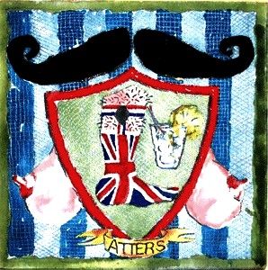 Atters' moustache inspired artwork.