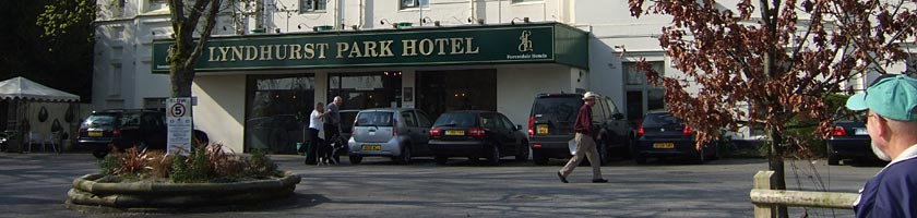 Steve strides across the car park at The Lyndhurst Park Hotel