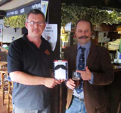Steve with Sean Croucher, Landlord of the Bell & Jorrocks pub in Frittenden, Kent