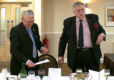 SVA Chairman John Richardson accepts the cheque