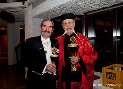 Jonathan and Ted with their trophies