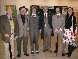 Some of the Best-Dressed Handlebar Club members at Sandown Park Gentlemen's Day - Click to enlarge