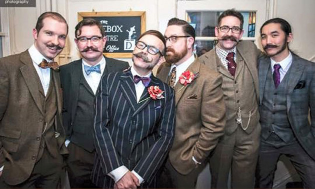 Members of The Handlebar Club attended the wedding of fellow member Aaron Burns to his Partner John Jones at St Andrews Church, Hove on January 31st - Photo: Sarah Olivier